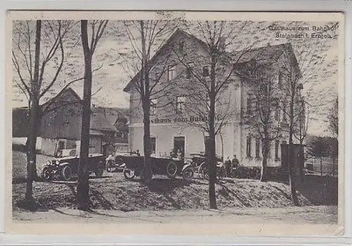 62956 AK Steinbach im Erzgebirge Gasthaus am Bohnhof mit Autos davor 1925