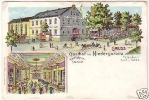 25253 Ak Lithographie Gruß aus Niedergorbitz 1904