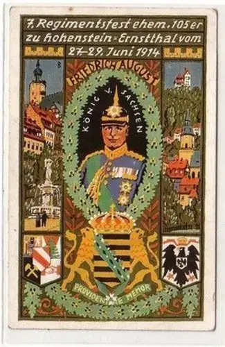 60629 Ak 7. Regimentsfest ehemaliger 105er zu Hohenstein Ernstthal 1914