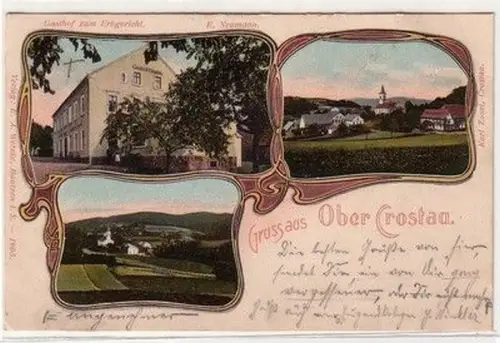 59921 Mehrbild Ak Gruß aus Ober Crostau Gasthof zum Erbgericht 1907