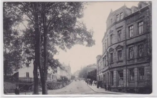 93906 Feldpost Ak Burgstädt Bahnhofstraße mit Promenaden Café 1918
