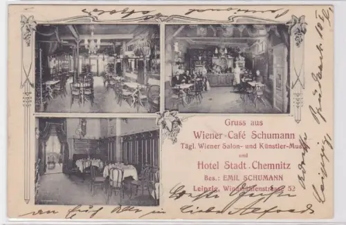88495 Mehrbild Ak Leipzig Hotel Stadt Chemnitz Windmühlenstrasse 52
