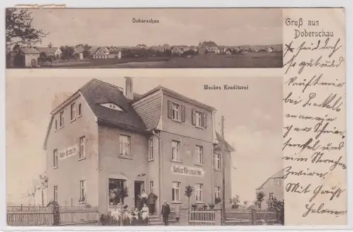 98152 Mehrbild Ak Gruß aus Doberschau Muckes Konditorei 1918