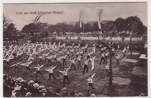67363 Foto Ak Gruß aus Groß-Zschocher-Windorf Turnverein um 1910