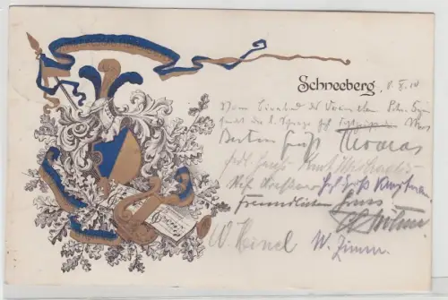 70795 Studentika Ak Schneeberg königliches Gymnasium 1910