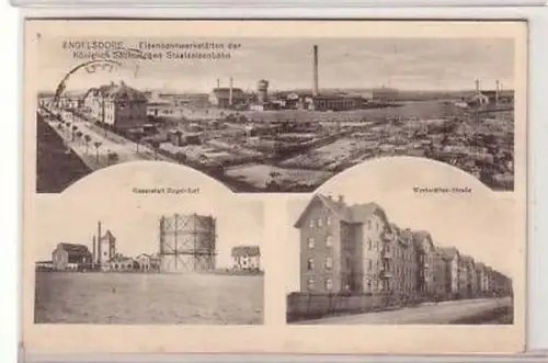 3/11 Mehrbild Ak Engelsdorf Gasanstalt usw. 1919