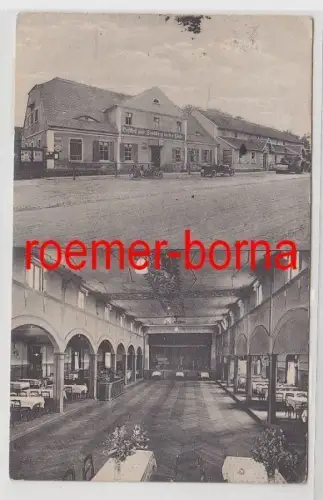 71468 Ak Rückmarsdorf bei Leipzig Gasthof zum sandberg an der Linde 1930