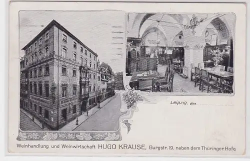 87350 Mehrbild Ak Leipzig Weinhandlung Hugo Krause Burgstraße 19, 1915