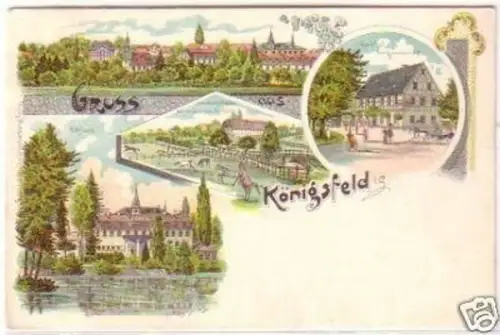 25038 Ak Lithografie Gruss aus Königsfeld Gasthof 1899