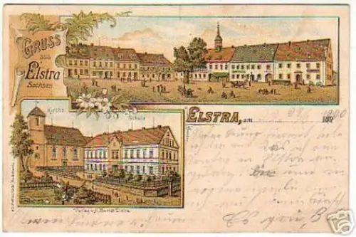 10572 Ak Lithographie Gruß aus Elstra Sachsen 1900