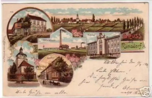 19460 Ak Lithographie Gruß aus Ramsdorf in Sa. 1901