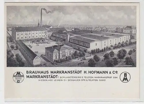 66934 Reklame Ak Brauhaus Markranstädt H. Hofmann & Co. um 1930