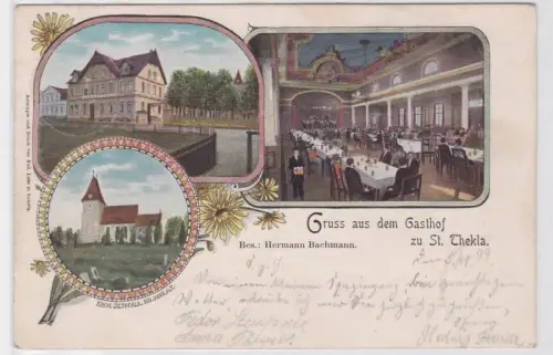 86444 Mehrbild Ak Gruß aus dem Gasthof zu St. Thekla 1899