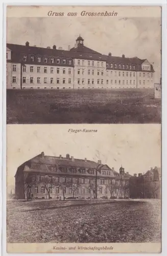 88568 Mehrbild Ak Gruß aus Grossenhain Fliegerkaserne 1915
