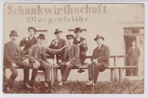 92449 Foto Ak Morgenleithe Schankwirtschaft um 1910