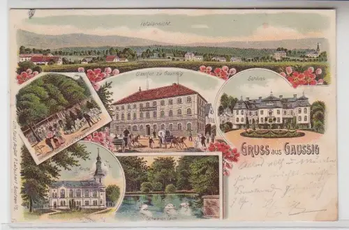 64303 Ak Lithographie Gruss aus Gaussig 1903