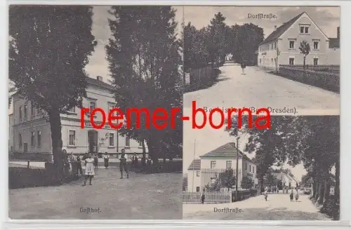78594 Mehrbild Ak Berbisdorf (Bez. Dresden) Gasthof, Dorfstraße 1908