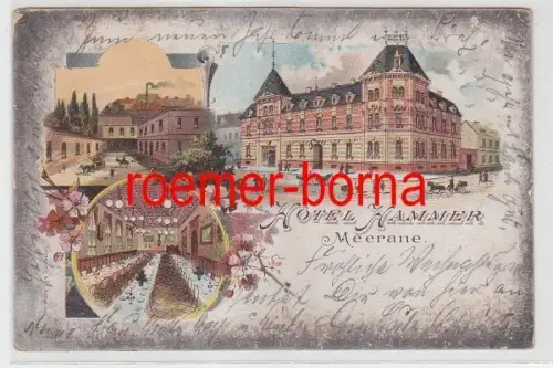 81187 Ak Lithographie Meerane Hotel Hammer um 1900