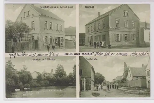 84171 Mehrbild Ak Gruß aus Mölbis Geschäftshaus und Gasthof 1931