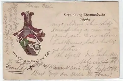 24/92 Ak Studentika Leipzig Verbindung Hermunduria 1921