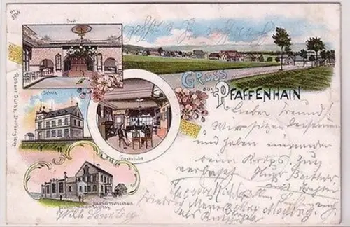 67699 Ak Lithografie Gruss aus Pfaffenhain Gasthof 1901
