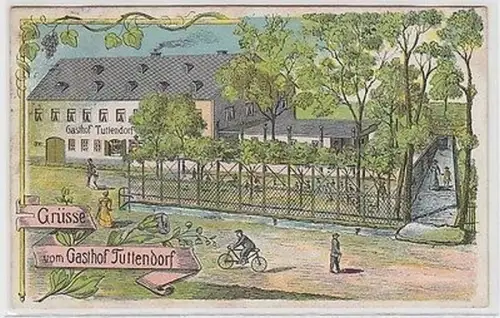 63206 Ak Lithographie Grüße vom Gasthof Tuttendorf 1911