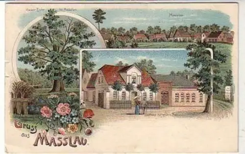 37142 Ak Lithographie Gruss aus Masslau 1906