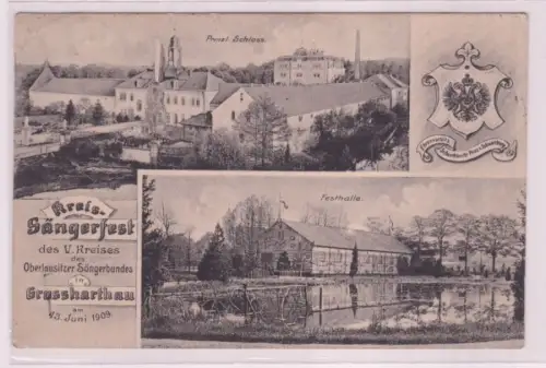 69592 Mehrbild Ak Kreis Sängerfest des V. Kreises Großharthau 1909