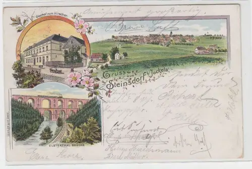 72028 Ak Lithographie Gruss aus Steinsdorf bei Jocketa Gasthof 1900
