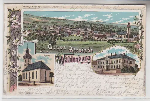 72024 Ak Lithographie Gruss aus Altstadt Waldenburg 1900