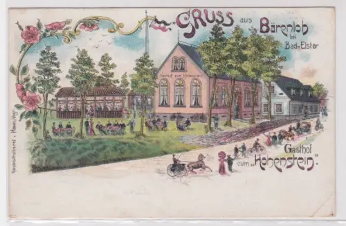94397 Ak Lithographie Gruß aus Bärenloh bei Bad Elster Gasthof zum Hohenstein
