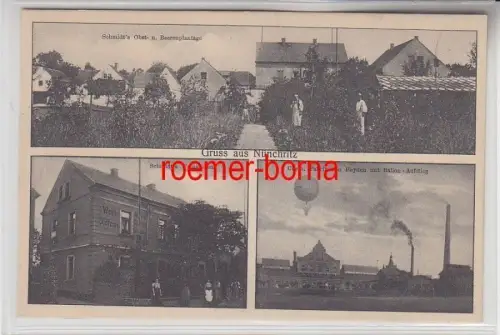 72057 Mehrbild Ak Gruss aus Nünchritz Schmidt´s Weinstuben + Chem. Fabrik um1920