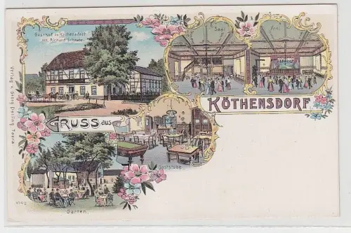66786 Ak Lithografie Gruss aus Köthensdorf Gasthof um 1900
