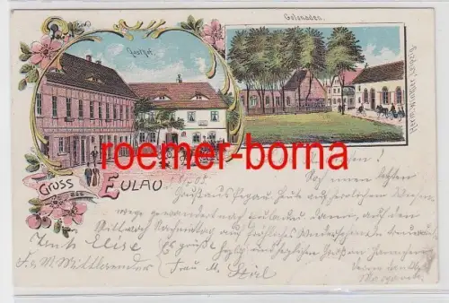 79008 Ak Lithographie Gruss aus Eulau bei Pegau 1905