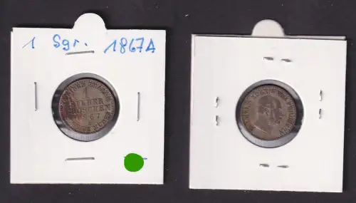 1 Silbergroschen Münze Preussen 1867 A ss (170908)