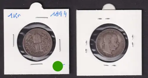 1 Krone Silber Münze Österreich 1894 (171507)