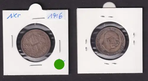 1 Krone Silber Münze Österreich 1916 f.vz (171158)