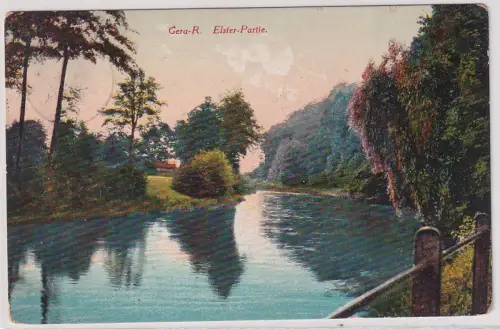 19166 Ak Gera -Reuss Elster Partie 1913