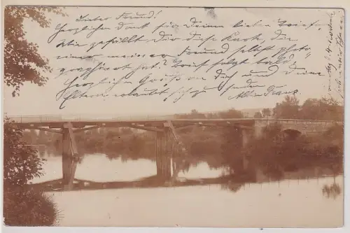 87464 Foto Ak Gera-Reuss Elster Brücke 1900