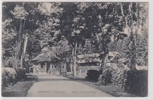 907881 Ak Oberhof in Thüringen obere Schweizerhütte 1914