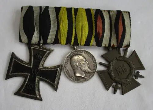 3er Ordensspange Württemberg Eisernes Kreuz Militärverdienstmedaille (112943)