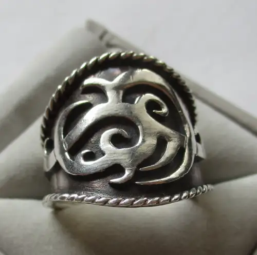 auffälliger Damenring 925er Silber mit verschlungenem Motiv (134038)