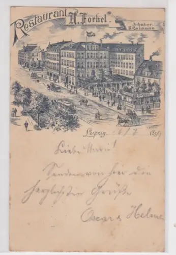 42749 Vorläufer Ak Leipzig Restaurant A. Forkel 1899