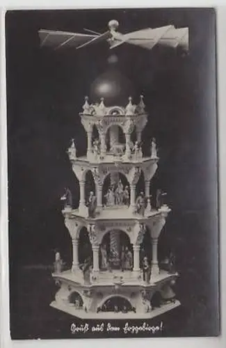 35301 Ak Gruß aus dem Erzgebirge! Pyramide um 1940