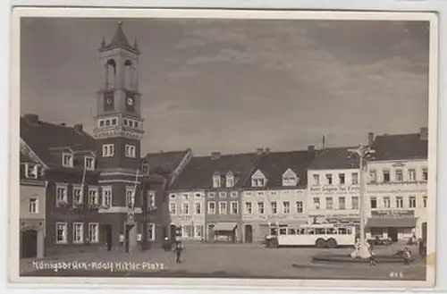 50995 Ak Königsbrück Marktplatz mit Geschäften 1940