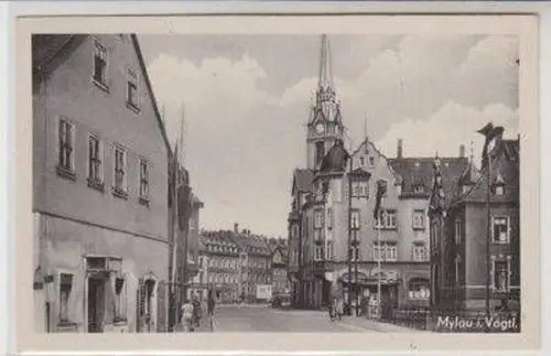 48792 Ak Mylau im Vogtland Straßenansicht 1954