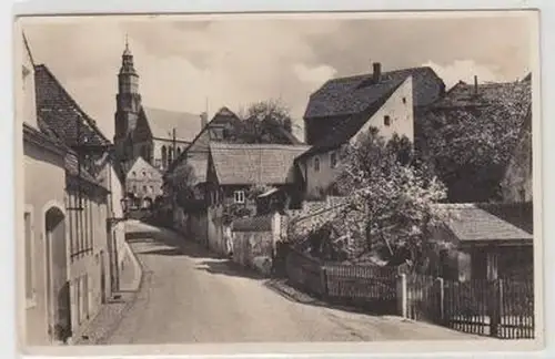 52865 Ak Kamenz Pulsnitzer Straße mit Hauptkirche 1940