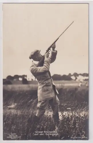 20915 Foto AK Unser Kronprinz auf der Entenjagd