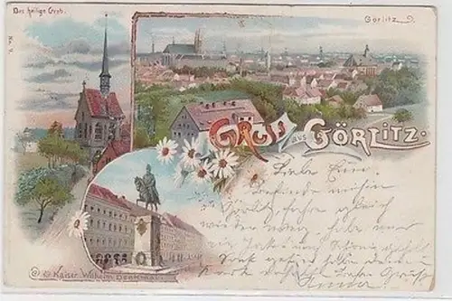 64015 Ak Lithographie Gruß aus Görlitz 1900