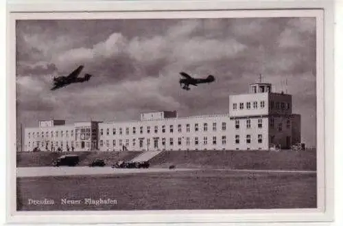 49641 Ak Dresden neuer Flughafen mit Flugzeugen um 1930